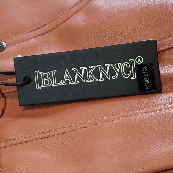 Blank NYC Baxter Ribcage Straight Leg Faux Leather Brown Ankle Pants size 30 - Picture 5 of 9